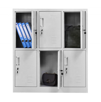 Casier de rangement en métal pour salle de sport, 6 ou 15 portes, armoire à vêtements en métal, prix abordable, pour personnel scolaire