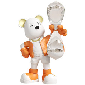 Timer a Clessidra da 60 Minuti in Resina con Orso Violento Dipinto a Mano - Oggetto d'Arte Creativo e da Collezione per Soggiorno e Cameretta dei Bambini - Product Image 1