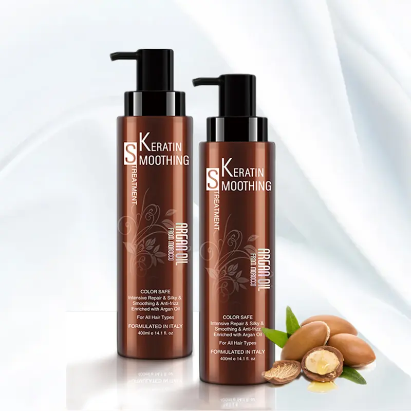 Perawat Minyak Argan, Krim Pelurus Rambut, Perawatan Rambut Keratin Brazil untuk Semua Jenis Rambut