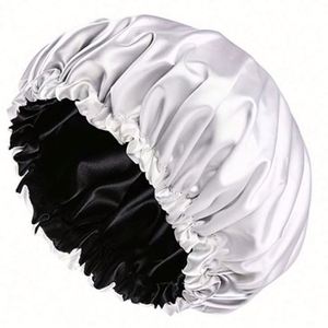 Bonnets en soie réglables à double couche et bandeaux pour cheveux, bonnets de nuit en satin pour femmes - Product Image 4
