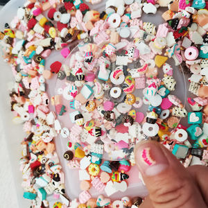30 pcs/sac 3D DIY Cartoon Nail Art Décorations Résine Cupcake Ice Cream Moon Sticker-Accessoires de style populaire en plastique Slime - Product Image 3