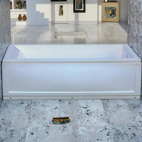 Baignoire rectangulaire encastrable en acrylique écologique avec drain intégré et jupe de protection pour les jambes, pour bébés et adultes, idéale pour appartement et salle de bain