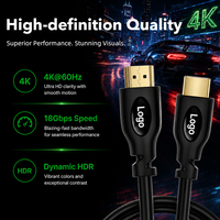 Câble HDMI normal WISTAR en gros, mâle-mâle, plaqué or, PVC, 1,5 m, 4K pour moniteur et projecteur, PC de jeu