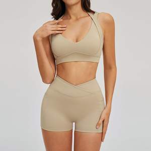 Горячая распродажа: Спортивный комплект YIYI с высокой поддержкой, сексуальные леггинсы с боковыми карманами, комплекты для йоги, быстросохнущая женская одежда для фитнеса - Product Image 2