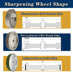 250mm 10 pouces <span class=keywords><strong>couteau</strong></span> professionnel roue d'affûtage T7 T8 banc meuleuse Cbn roue électrolytique CBN meule - Product Image 4