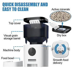 Pet Food Feeder Customized 1080P Dual-band 2.4G 5G Smart Automatic Pet <b>Dog</b> Cat Food Feeder Bowl 5L - Product Image 4
