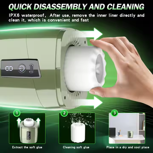 Вращающийся и толкающий электрический мастурбатор-чашка 2-в-1 с быстрой разборкой для очистки, USB-перезаряжаемый - Product Image 6