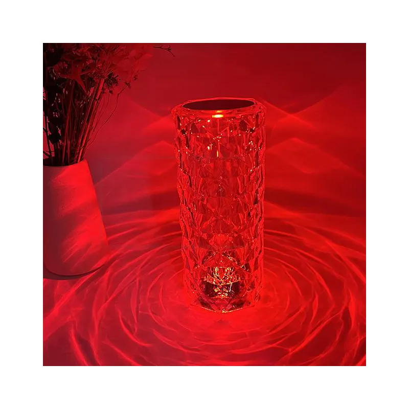 Spanish rose crystal table lamp bedroom USB charging bedside romantic night lamp diamond petal atmosphere table lamp