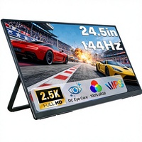 Moniteur portable AHXJKA 24,5 pouces 2,5K 144Hz 1,29 1 300 nits IPS avec haut-parleurs intégrés et béquille - Pour ordinateur portable/PC/téléphone/PS/Switch