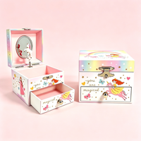 Boîte à musique en bois personnalisée avec estampage à chaud rotatif, ballerine, charrette de princesse, mouvement mécanique, écologique, pour le rangement de bijoux