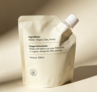 Pochette souple personnalisée avec bec verseur, en plastique de qualité alimentaire refermable, modèle SP-2, marque personnalisée pour jus, vin et boissons énergisantes
