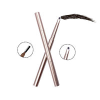 Étui à stylo doré, crayon à sourcils double embout de haute qualité, longue tenue, imperméable, marque propre OEM ODM, utilisation pour le maquillage des yeux