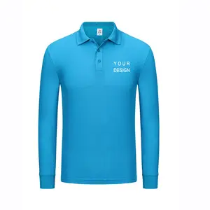 2023 Großhandel Sublimation T-Shirt Herren Damen Custom Logo Druck Stickerei Langarm Plain Work Golf Polo Shirt