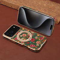 Coque de téléphone magnétique 360° pour iPhone 18 Pro Max °   Support rotatif à boucle motif floral en liège 17 16 Plus 15 14 13