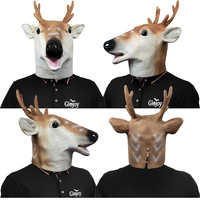 Masques en latex en gros, têtes d'animaux réalistes, drôles, pour Halloween, masques de fête intégraux, personnalisables OEM