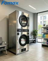 Laveuse et sécheuse commerciales empilables à monnayeur pour l'entreprise de blanchisserie