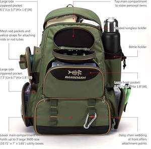 Free Sample OEM Durable <b>Fishing</b> Tackle Storage Bag <b>Fishing</b> Gear Molle Assault Pack Hiking Tactical <b>Fishing</b> Tackle Backpack - Product Image 2