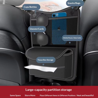 Sacs de rangement centraux en cuir pour sièges de voiture, sacs suspendus, boîtes de rangement pour le dossier des sièges avec 1 à 3 compartiments pour les sièges conducteur et passager