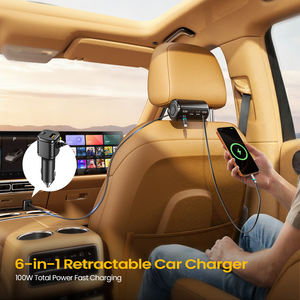 Adaptadores <span class=keywords><strong>de</strong></span> Coche OEM con Logotipo, 12/24V, 6 en 1, Carga Súper Rápida, Cargador <span class=keywords><strong>de</strong></span> Coche Retráctil <span class=keywords><strong>de</strong></span> Doble Salida <span class=keywords><strong>para</strong></span> <span class=keywords><strong>Taxi</strong></span> - Product Image 3
