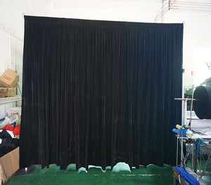 Cortina de Fondo de Terciopelo Negro con Diseño Simple de Tubos y Cortinas para Decoración de Eventos - Product Image 2