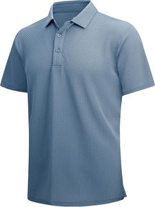 Super transpirable Jacquard texturizado Golf para Polos para hombres de manga corta de punto de tela estampada - Product Image 2