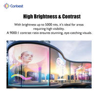 Écran LED Holographique Canbest Ultra Mince 90% Haute Transparence, Panneau Vidéo Mural pour Vitrines