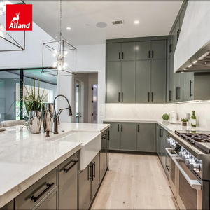 Allandgroup - Mueble de <span class=keywords><strong>Cocina</strong></span> Estilo Victoriano con Diseño Simple, Gabinete de Pared Delgado con Acabado <span class=keywords><strong>en</strong></span> Laca Verde y Cajones - Product Image 3