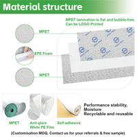 Rouleau d'isolation en mousse EPE acoustique avec feuille d'aluminium, matériau d'isolation thermique pour boîte, isolation en aluminium pour mousse EPE