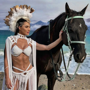 Vestido de Playa Bohemio de Macramé Nuevo 2025, Vestido Bohemio para Sesión de Fotos de Boda Burning Man, Vestido de Diosa Espartana, Chaleco Masculino de Macramé - Product Image 1