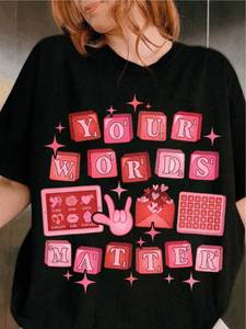 T-shirt I'm Agent of Syndrome Your Words Matter, unisex, taglie forti, per San Valentino, abbigliamento casual, stampa in plastisol, girocollo, maniche corte - Product Image 3