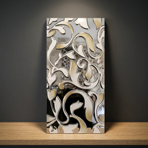 Carrelage mural en céramique dorée de luxe, motif dessin animé, en verre 3D gaufré, décoration intérieure, 30x60cm, excellent rapport qualité-prix - Product Image 2