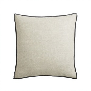 Double Sided 100% Linen Solid Natural Decoration 18"x18" <b>Throw</b> Pillow Sham Cushion Case Soft Pillow Cover From <b>Indian</b> Supplier - Product Image 1