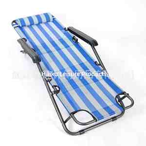 HiQu New Arrival Blue Striped Dual-Use <b>Beach</b> <b>Chair</b> Folding Companion Bed Office Lunch Break Multi-Functional - Product Image 5