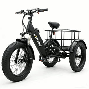 Tricycle électrique pour adultes, 7 vitesses, 20/24 pouces, vélo électrique avec <span class=keywords><strong>remorque</strong></span> de transport, pneus larges, tricycle électrique à 3 roues, vélo cargo électrique - Product Image 3