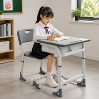 Ensemble de chaises et bureaux réglables en hauteur de type C pour les élèves du primaire et du secondaire, pour l'apprentissage et la formation à domicile