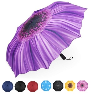 Custom Wholesale Premium Business Executive Manual Folding <b>Umbrella</b> with Leather Case Auto Close Office Commute - Product Image 5