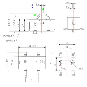 Interruptor de límite de cabezal redondo alto KFC-VT2-08, microinterruptor SMD de 4 pines con poste guía para recorrido/reacondicionamiento de precisión - Product Image 4