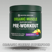 OEM Organic Greens Plant Extract Superfood Powder Meningkatkan Dukungan Otot Pra-Latihan di Gym 10g Protein Alami 2 Sendok untuk