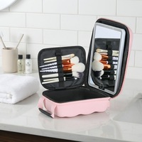 Étui cosmétique portable personnalisé avec logo, en EVA+ABS+verre, miroir LED, nouveau design, boîte de rangement pour bijoux de voyage, sac de maquillage
