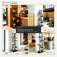 Étagère de rangement multi-niveaux en fer noir robuste et minimaliste pour salle de bain, épices, maison, salon, balcon, bureau, usage commercial