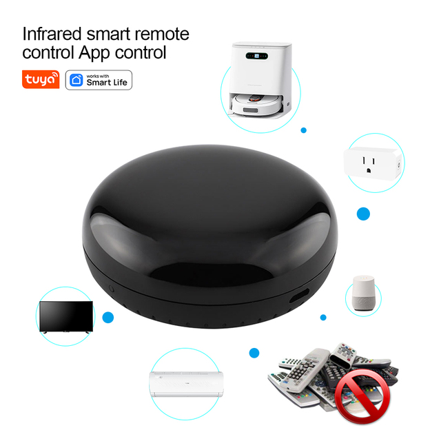 Tuya WIFI Smart IR Remote Control Universal Smart Remote for TV Air Conditioner Set-top Alexa Google Home-ABS Material