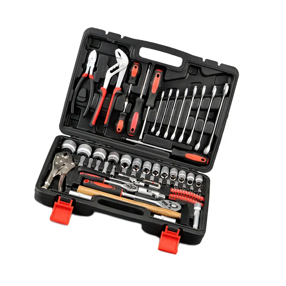 81PCS Combination Socket Wrench Tool Kit Complete Full Car Repair Part Tool Spanner Set In Tool Box