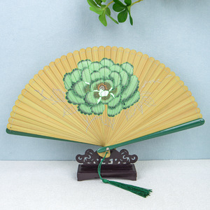Fatingna <span class=keywords><strong>พัด</strong></span>ลมพับได้สไตล์ญี่ปุ่นไม้ไผ่สไตล์โบราณ<span class=keywords><strong>พัด</strong></span>ผ้ามือถือสำหรับงานแต่งงานตกแต่งด้วยพู่ - Product Image 2