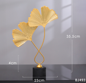 Stainless Steel Gold-Plated Leaves Plant <b>Ornaments</b> Modern Antique High-end Craft Living Room Tabletop Home Decorations Luxurious - Product Image 5