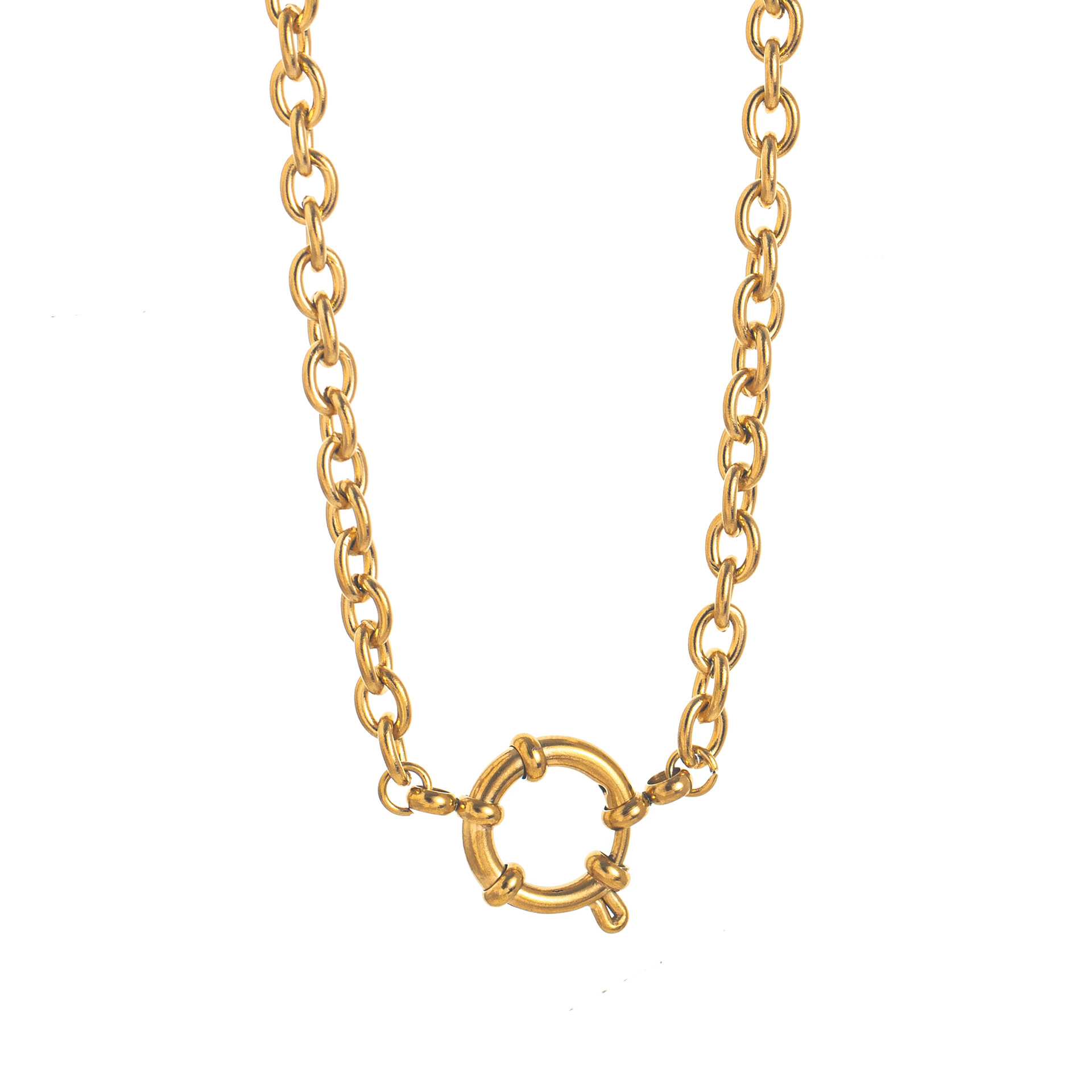 Perle Ronde Marin Boucle Chaîne 40 + 5cm