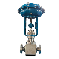 Vanne de régulation de débit pneumatique avec positionneur intelligent 4-20 mA pour service de gaz liquide d'azote cryogénique, acier inoxydable DN25 PN16