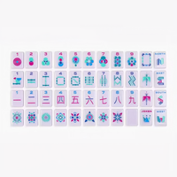 Jeu de Mahjong Frosted Blush Line avec tuiles en acrylique violettes, 166 pièces, personnalisable, prêt pour l'OEM