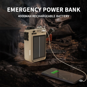 วิทยุพกพาแบบย้อนยุคขนาดเล็ก FM แบตเตอรี่ 4000mAh ชาร์จได้ ใช้พลังงานมือหมุน โซลาร์เซลล์ ลำโพงบลูทูธ 5.0 วิทยุ DAB พร้อมฟังก์ชั่น TF USB - Product Image 5