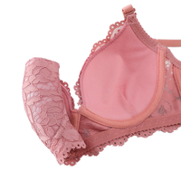 Ensemble de lingerie sexy pour fille avec dentelle froncée sur la poitrine, sans armatures, soutien-gorge sans couture respirant et culotte taille haute écologique avec logo