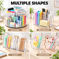 Porte-crayons rotatif en acrylique pour enfants, organiseur de marqueurs, fournitures artistiques, papeterie scolaire, fabrication en usine